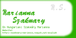 marianna szakmary business card